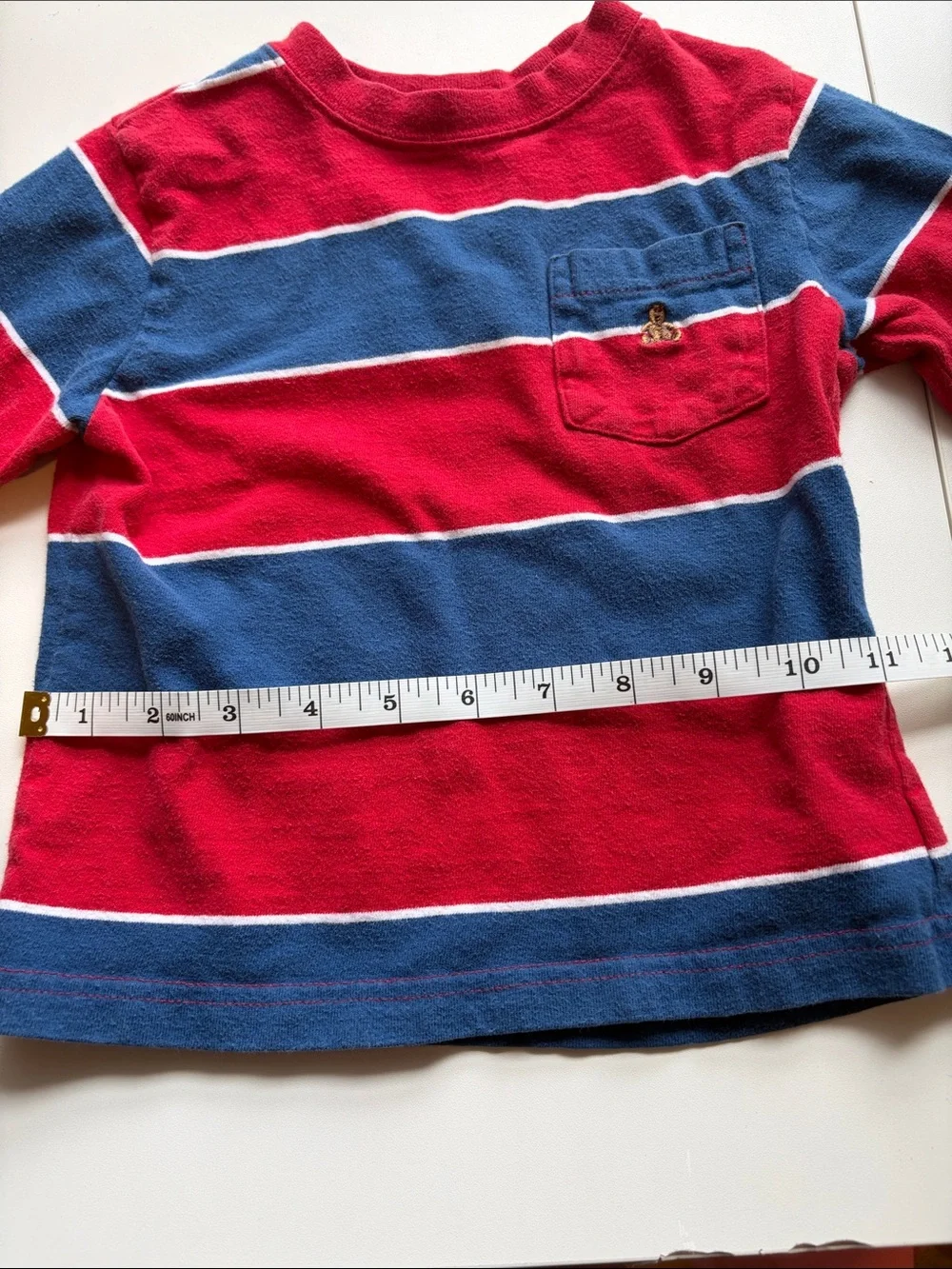 GAP Red and Blue Striped Short Sleeve Tee